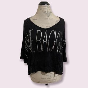 Black “Find Me Backstage” Crop Top T-shirt